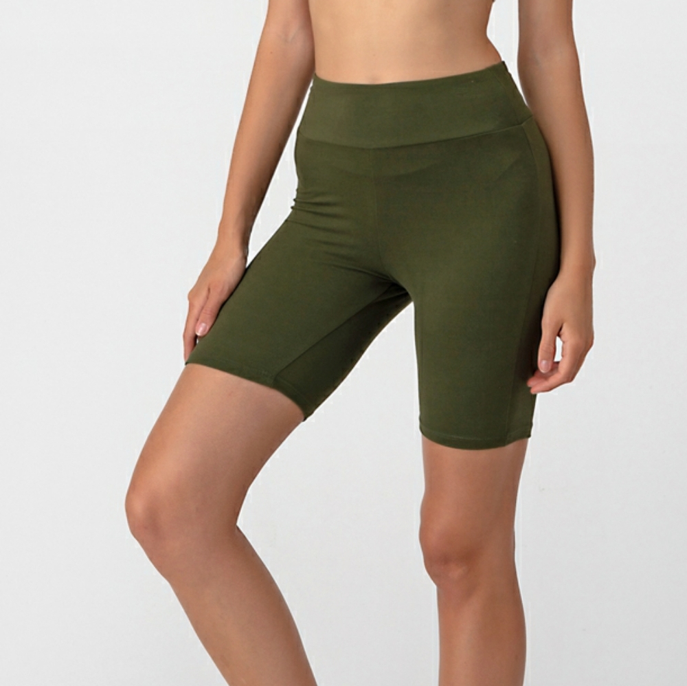 Olive Biker Shorts